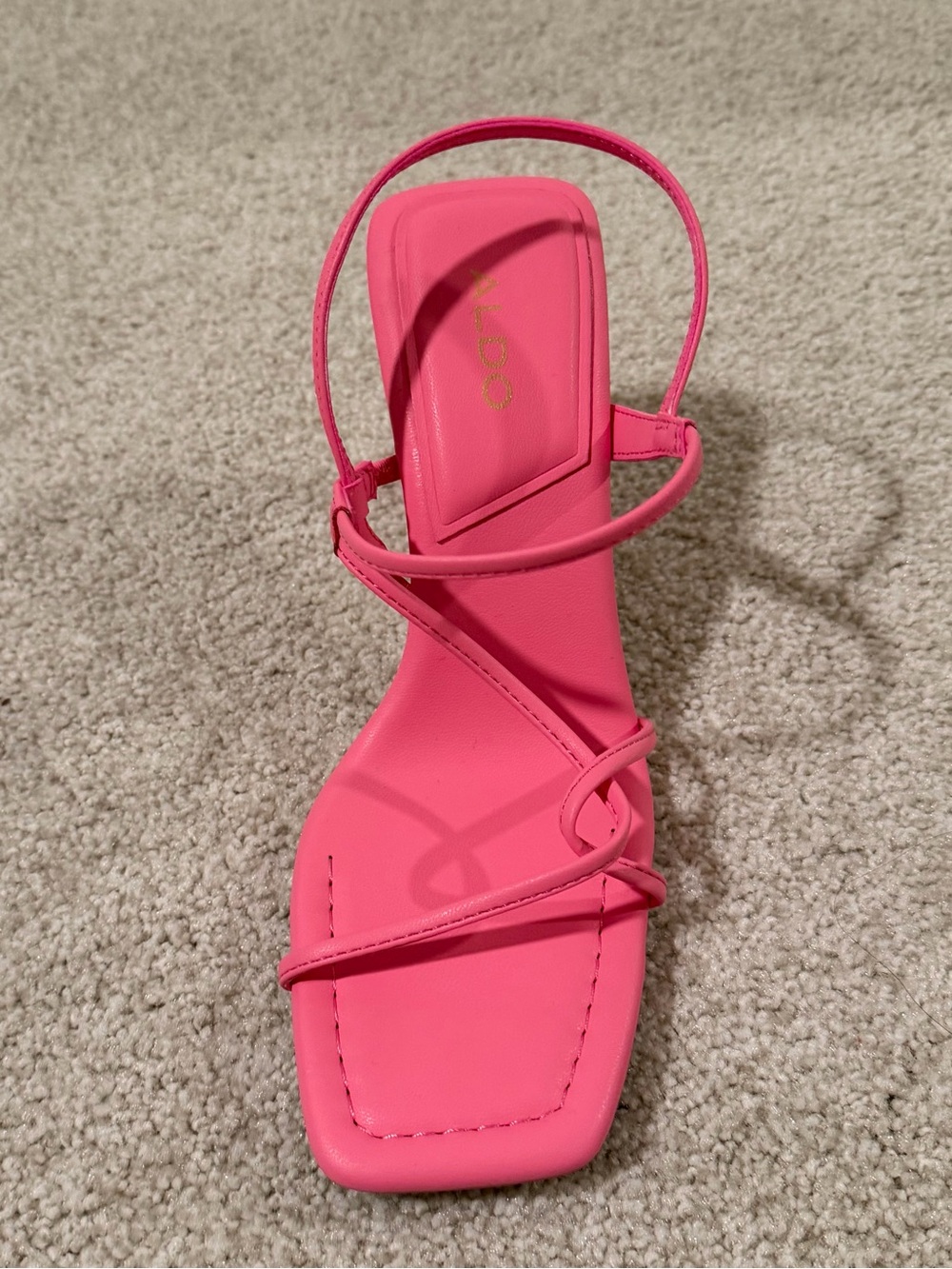Aldo Megan Pink Strappy Square-Toe Sandal